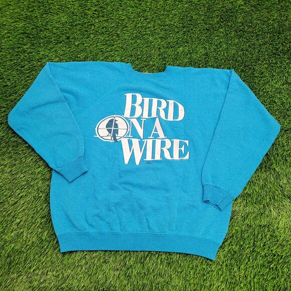 Vintage Movie Raglan Sweatshirt Womens Large 21x21 Blue Boxy - Picture 1 of 15